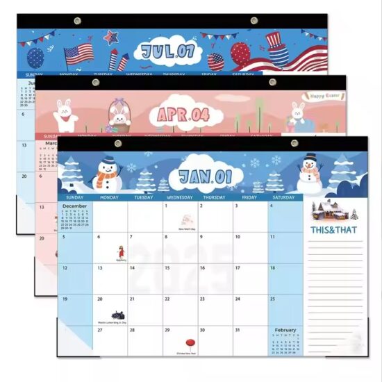 Custom wall calendar for planning and organizing office tasks