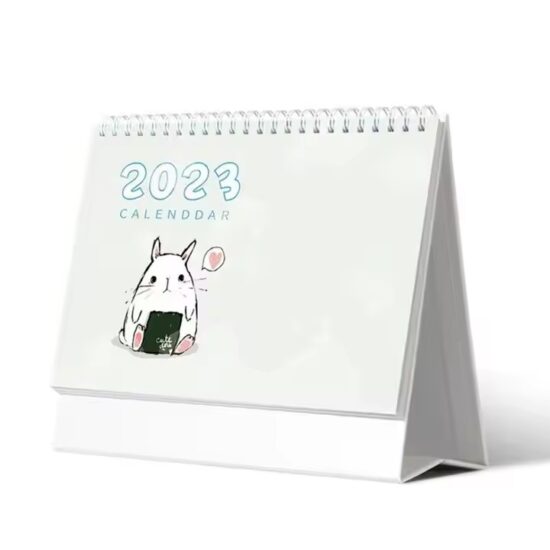 Mini custom desk calendar with fabric pockets for workspace organization