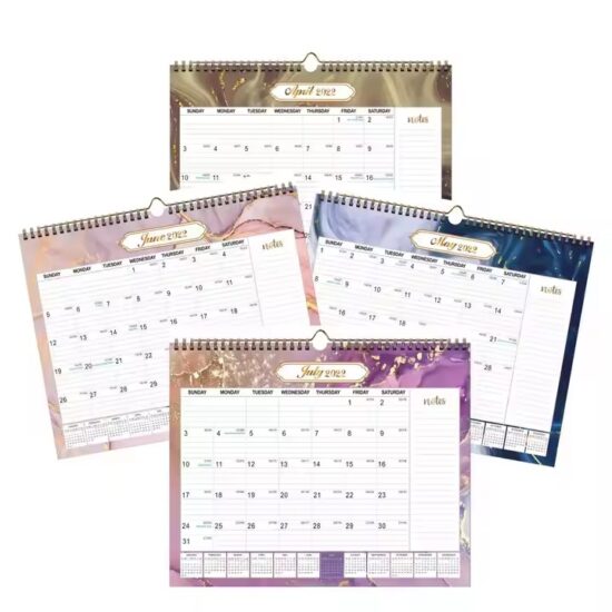 Custom art paper wall calendar for home and office use