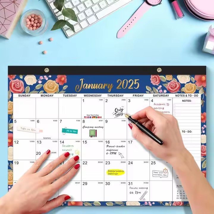 Custom art paper wall calendar for home and office use