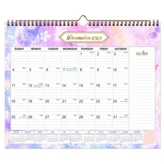 Custom art paper wall calendar for home and office use