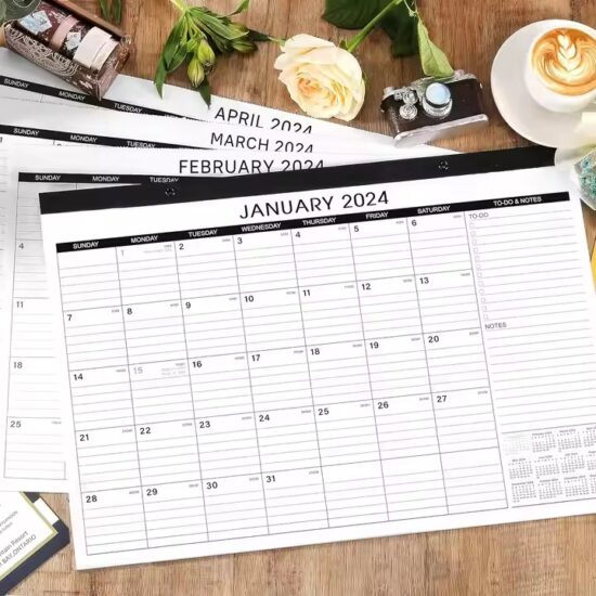 Custom art paper wall calendar for home and office use