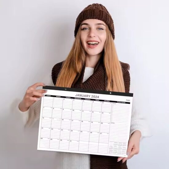 Custom art paper wall calendar for home and office use