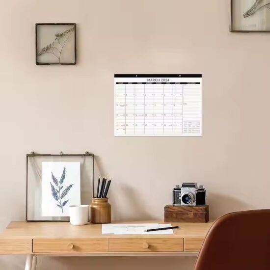 Custom art paper wall calendar for home and office use