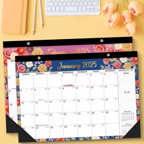 Custom art paper wall calendar for home and office use