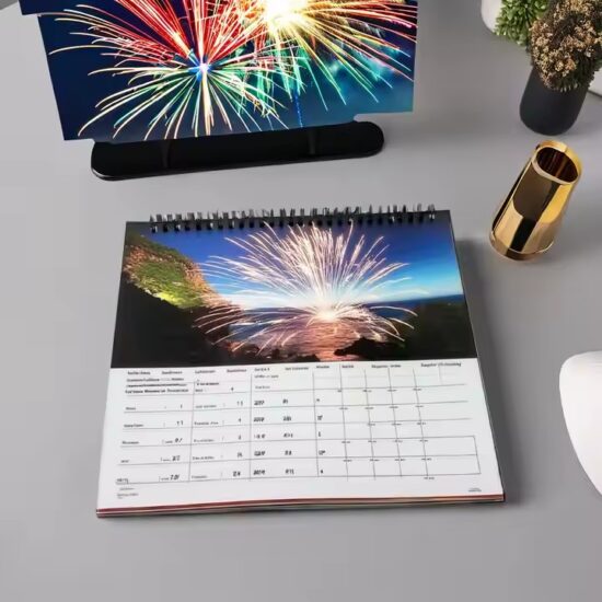 Branded custom wall calendar with logo and stylish layout