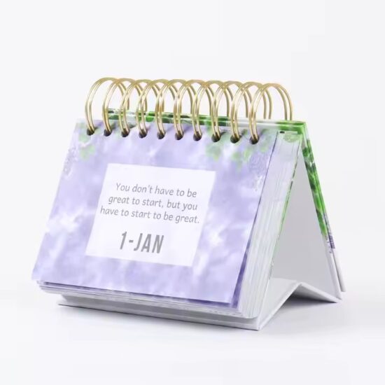 Practical desktop standing calendar for daily planning and scheduling