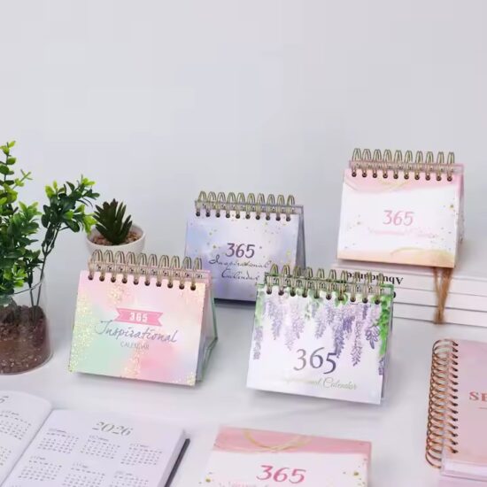 Practical desktop standing calendar for daily planning and scheduling