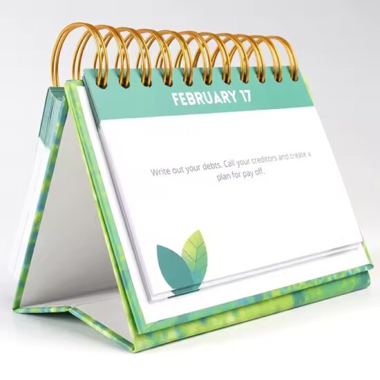 Practical desktop standing calendar for daily planning and scheduling