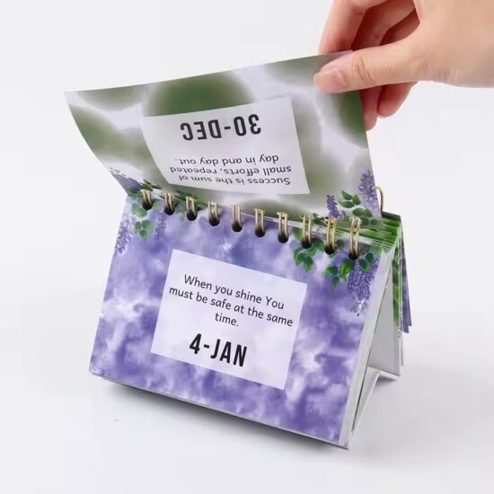 Practical desktop standing calendar for daily planning and scheduling