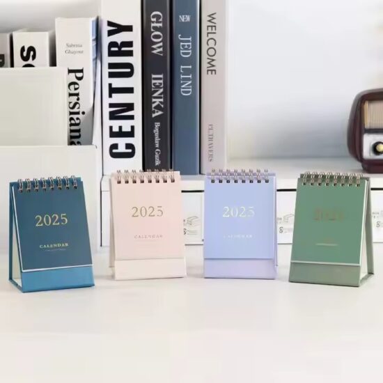 Writable flip desktop calendar for office scheduling and notes