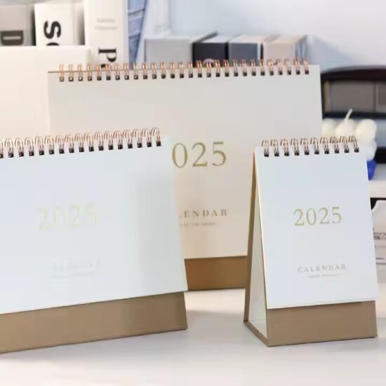 Writable flip desktop calendar for office scheduling and notes
