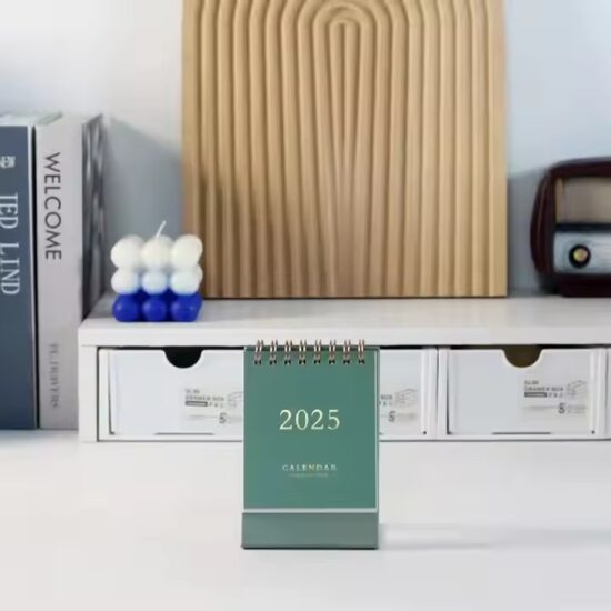 Writable flip desktop calendar for office scheduling and notes