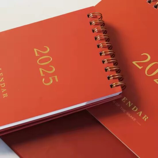 Writable flip desktop calendar for office scheduling and notes