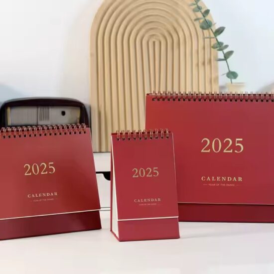 Writable flip desktop calendar for office scheduling and notes