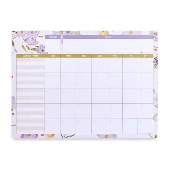 High-quality custom English wall calendar with modern design