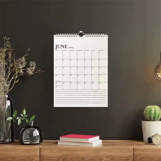 High-quality custom English wall calendar with modern design
