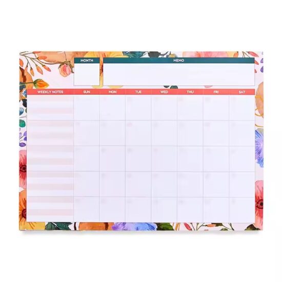 High-quality custom English wall calendar with modern design