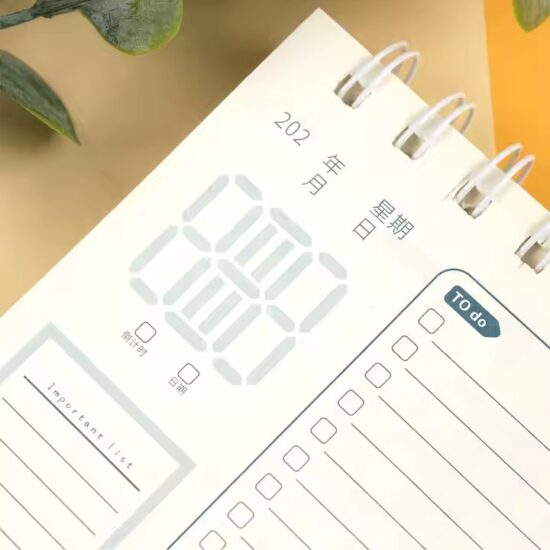 Eco-friendly writable office desk calendar with custom logo