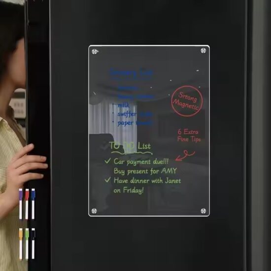 Custom indoor weekly magnetic fridge calendar planner with dry erase surface