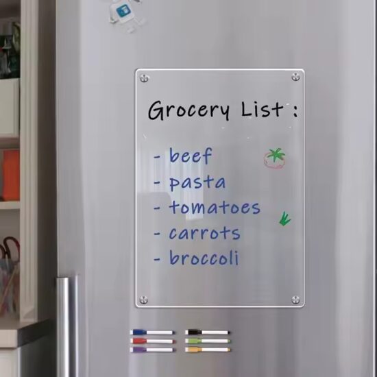 Custom indoor weekly magnetic fridge calendar planner with dry erase surface