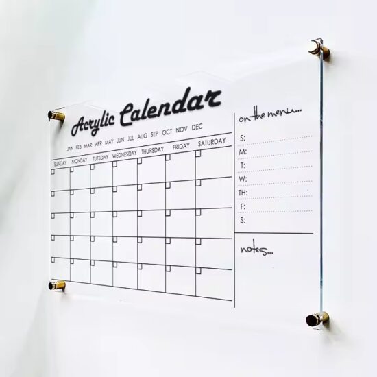 Custom indoor weekly magnetic fridge calendar planner with dry erase surface