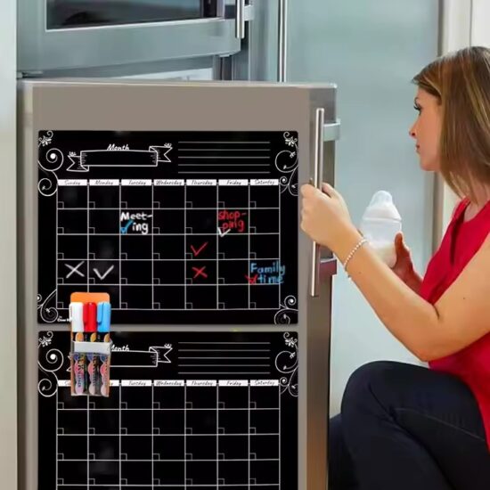 Magnetic dry erase whiteboard calendar for fridge with customizable design