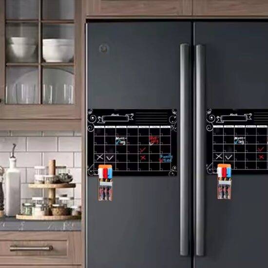 Magnetic dry erase whiteboard calendar for fridge with customizable design
