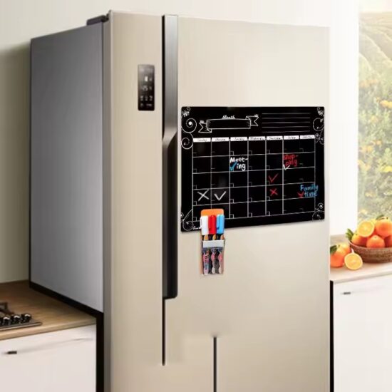 Magnetic dry erase whiteboard calendar for fridge with customizable design