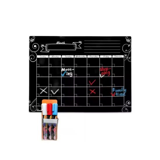 Magnetic dry erase whiteboard calendar for fridge with customizable design