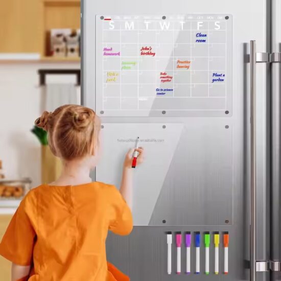 Custom monthly dry erase magnetic fridge calendar for home use