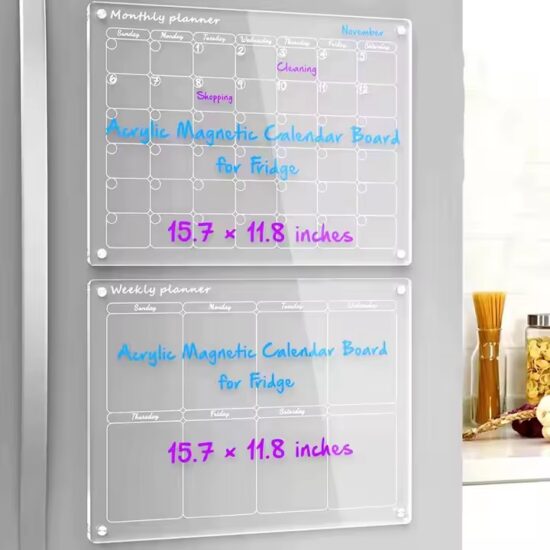 Custom monthly dry erase magnetic fridge calendar for home use