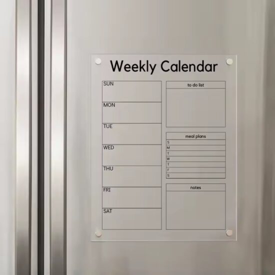 Custom monthly dry erase magnetic fridge calendar for home use