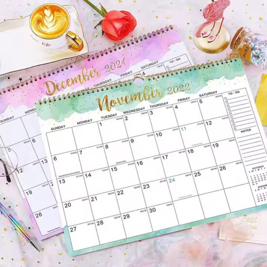 Custom minimalist wall calendar for home and office use