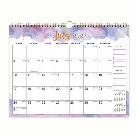 Custom minimalist wall calendar for home and office use