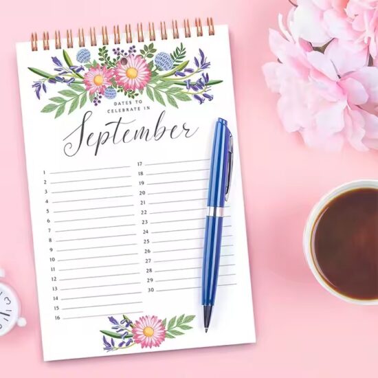 Minimalist custom office wall calendar for date planning