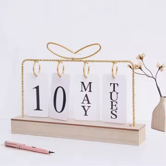 Elegant desktop calendar for time management and daily organization

