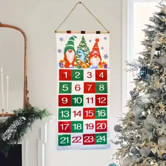 Custom hanging pocket storage calendar organizer with multiple compartments