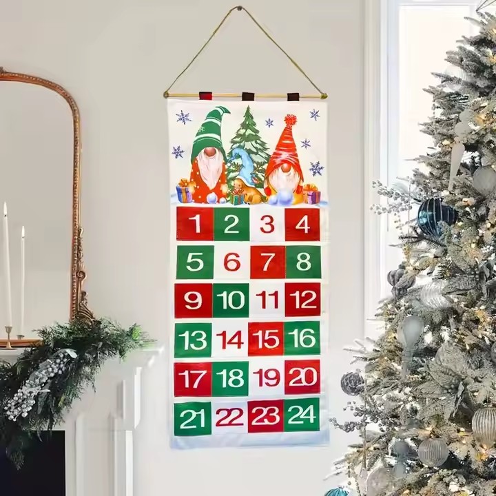Custom hanging pocket storage calendar organizer with multiple compartments