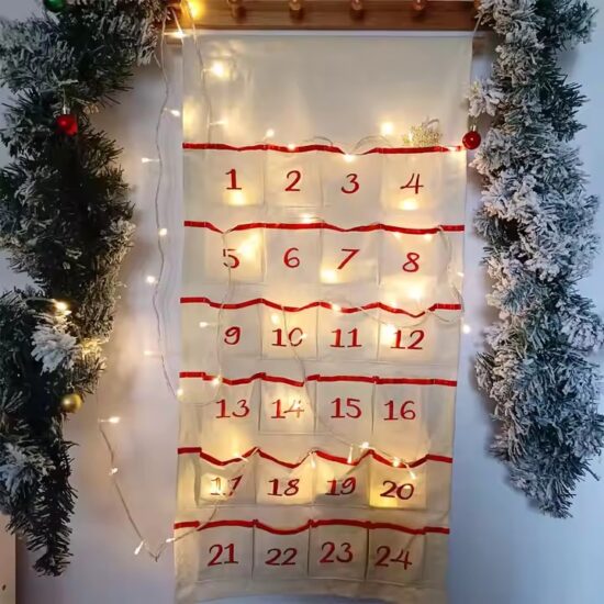 Custom hanging pocket storage calendar organizer with multiple compartments