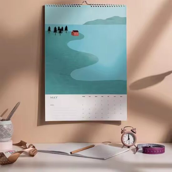 Custom full-color daily wall calendar for business or office use