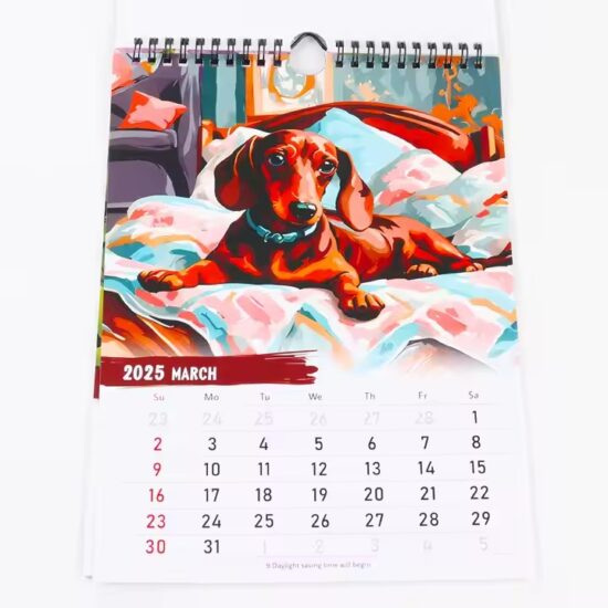 Custom full-color daily wall calendar for business or office use