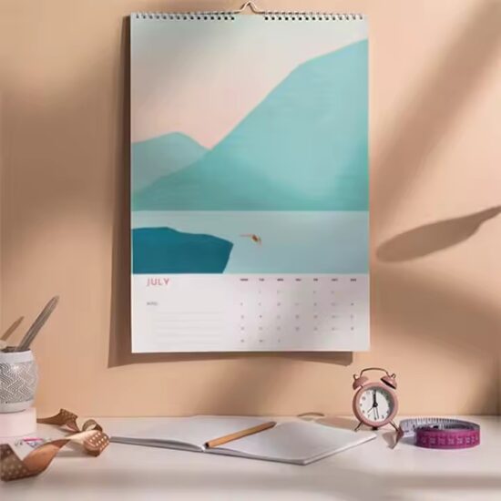 Custom full-color daily wall calendar for business or office use