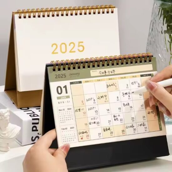 Minimalist desk calendar with clean design for office use
