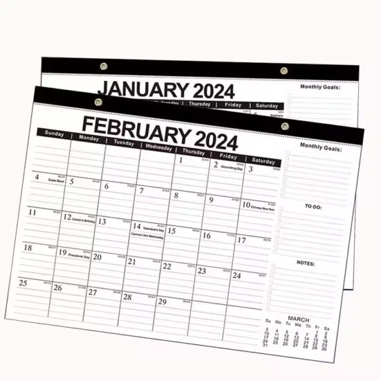 Personalized custom planner wall calendar for office or home
