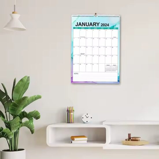 Custom monthly planner poster calendar for office or business wall use