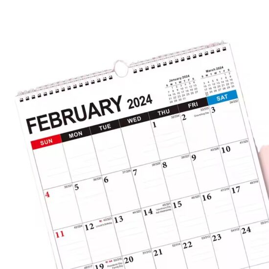 Custom monthly planner poster calendar for office or business wall use