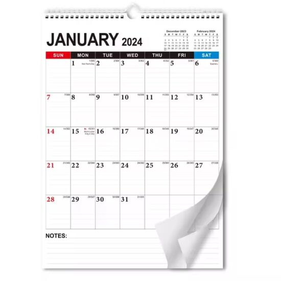 Custom monthly planner poster calendar for office or business wall use