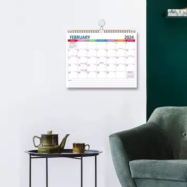 Custom monthly planner poster calendar for office or business wall use