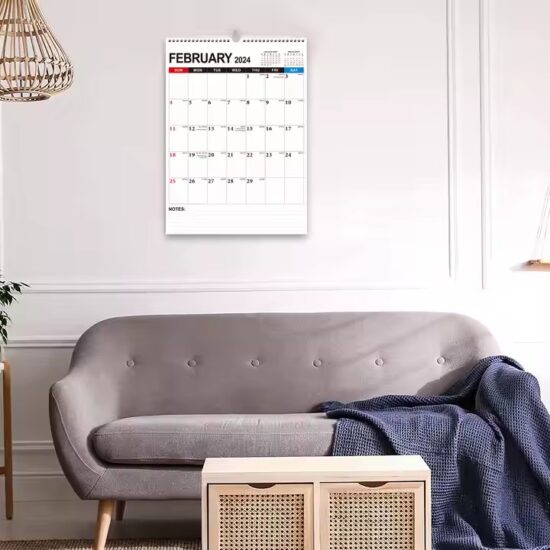 Custom monthly planner poster calendar for office or business wall use